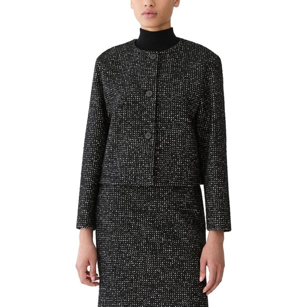 Lafayette 148 New York Womens  Collarless Drop Shoulder Jacket